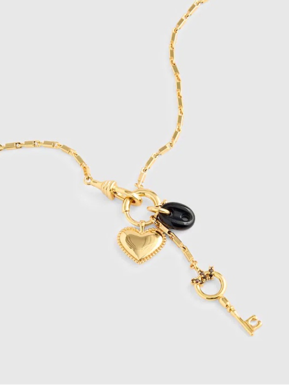 NWT Madewell Bar Watch Chain Charm Necklace Antique Gold NZ154